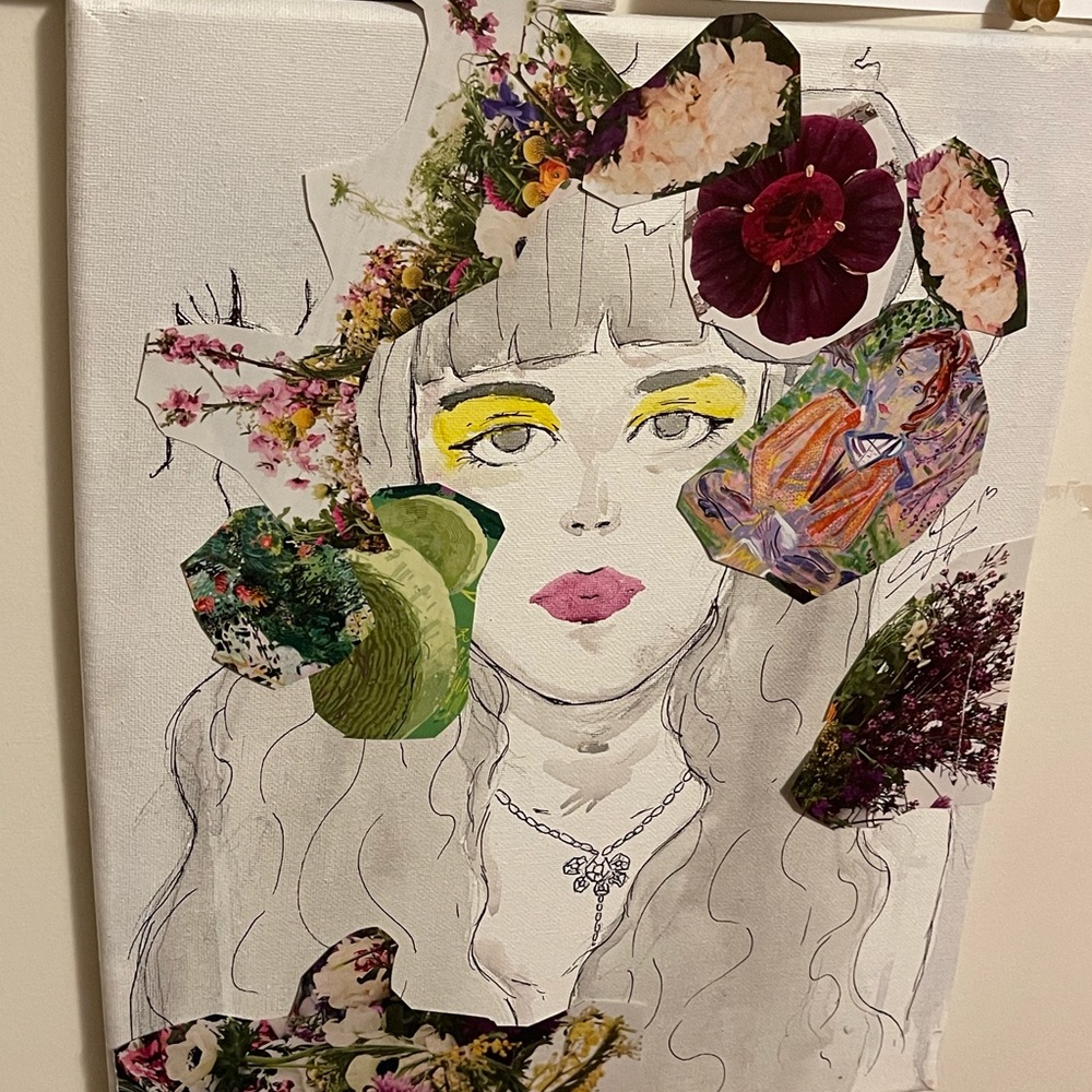 Mon Laferte - La Trenza painting whit acuarela.